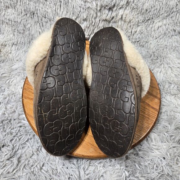 UGG Australia Womens Size 12M Chestnut Brown Slip On Comfort Lambskin Slippers - Picture 7 of 10